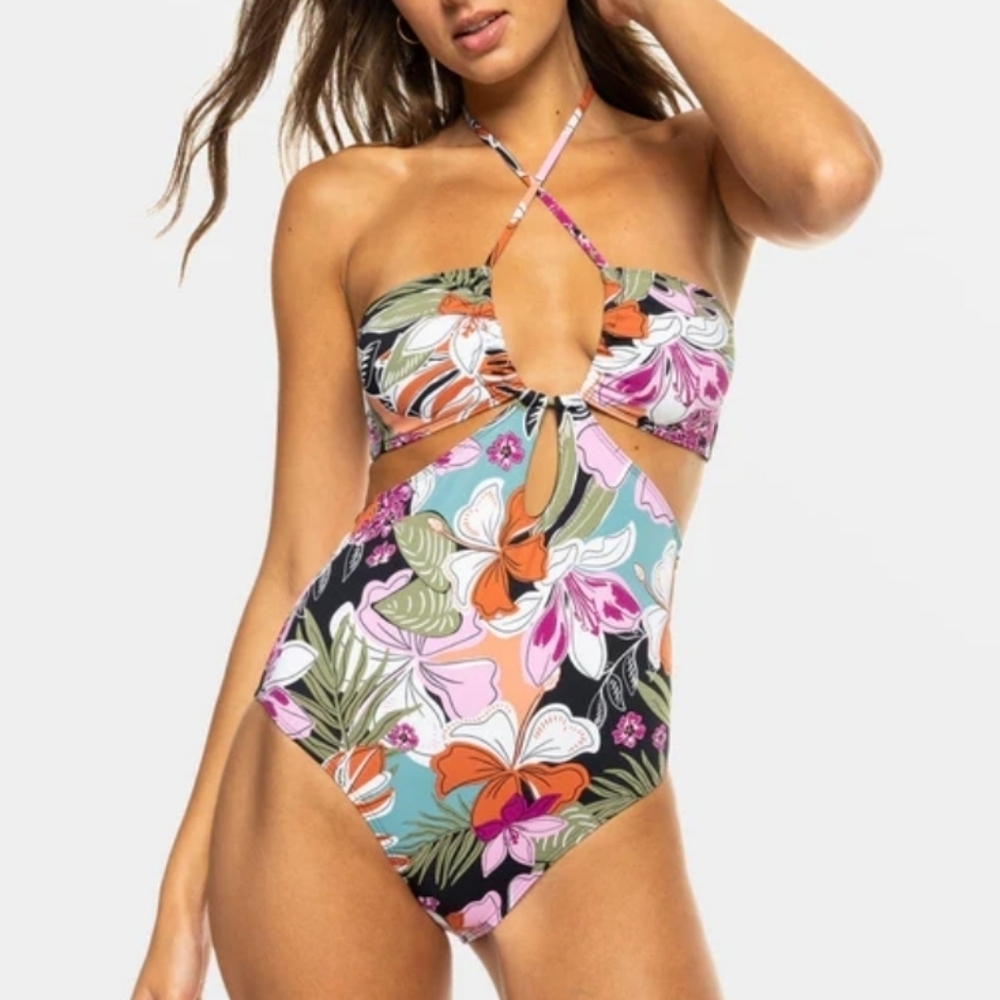 Roxy PT Beach ClassicsFashion One Piece-Anthracite Moody Tropical
